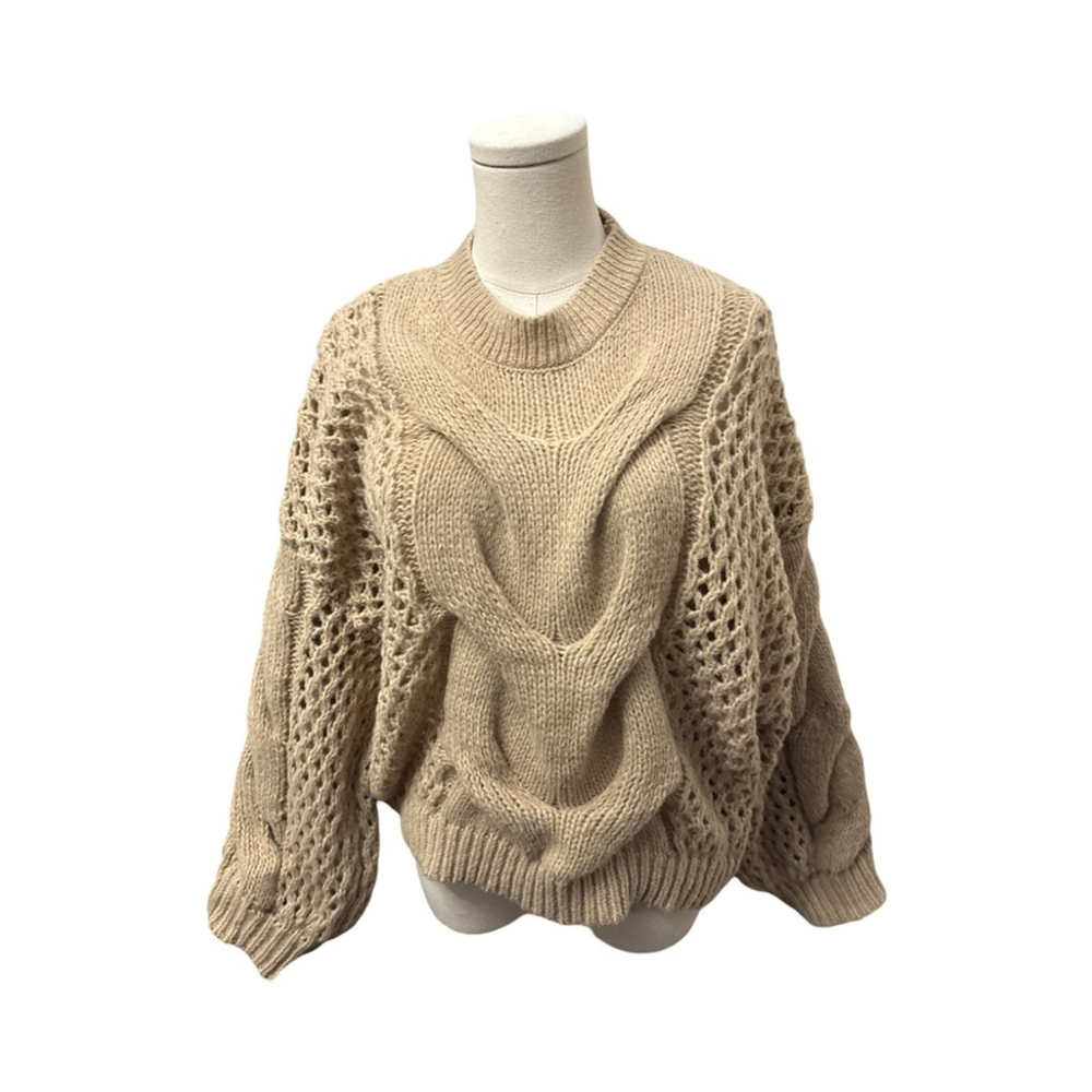 Cozy Cable Knit Sweater - Cream